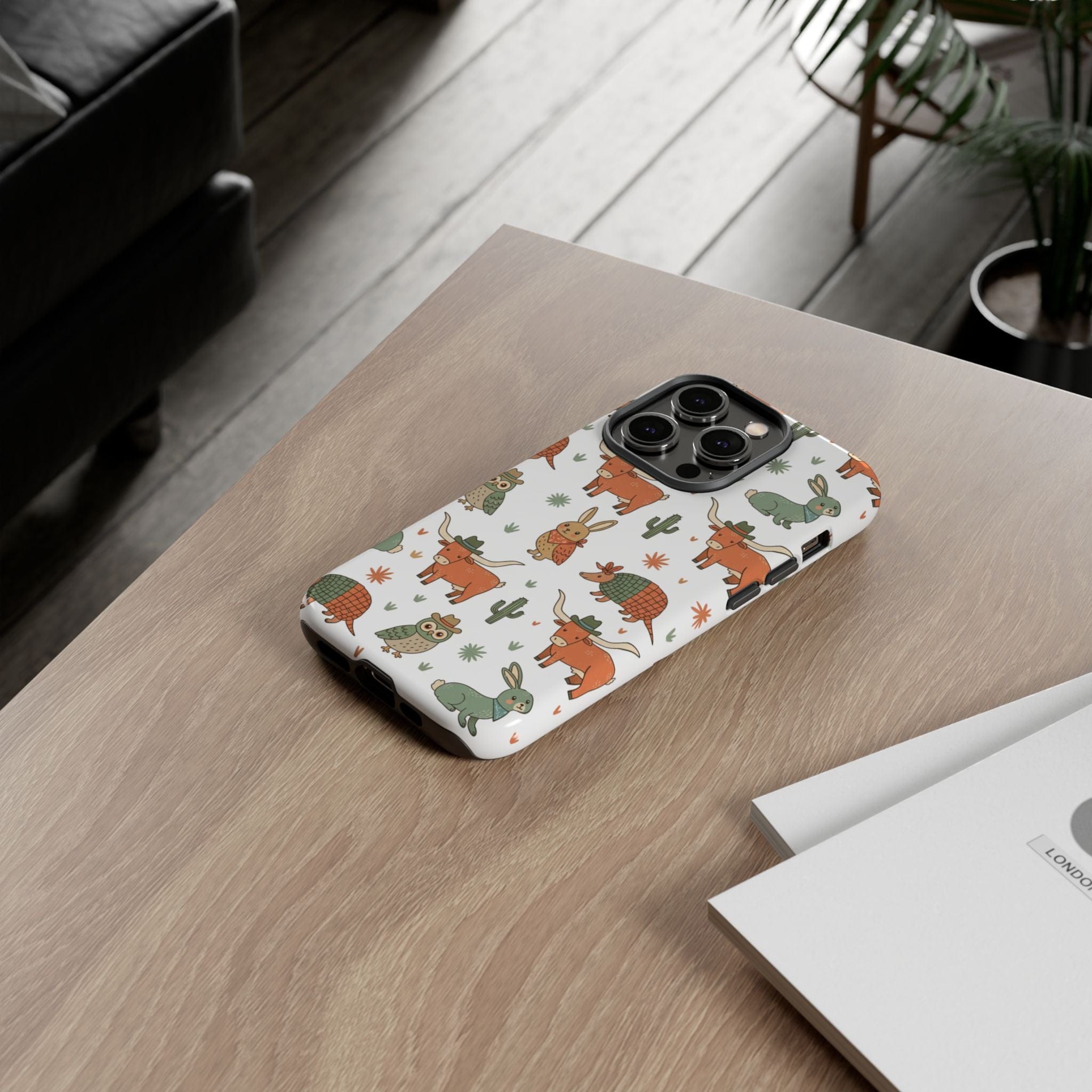 Armadillo, Longhorn, Owl & Bunny Pattern-Phone Case