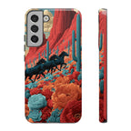 Desert Wild Horses Floral Phone Case