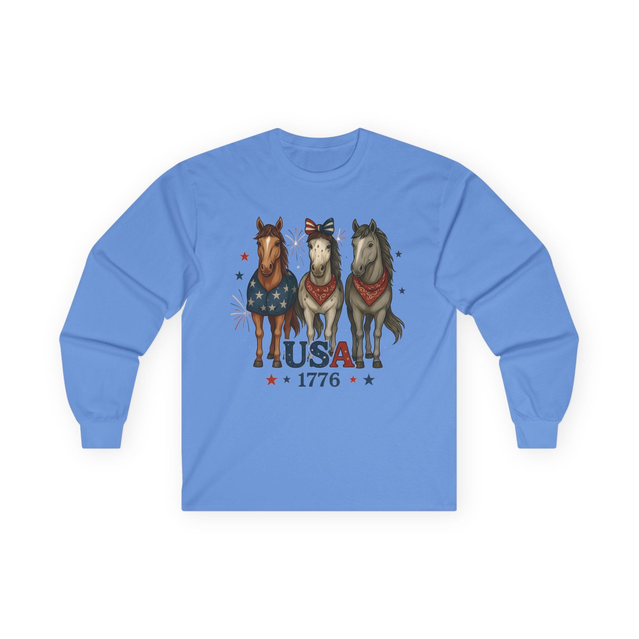 Patriotic Horses 1776 Long Sleeve Tee