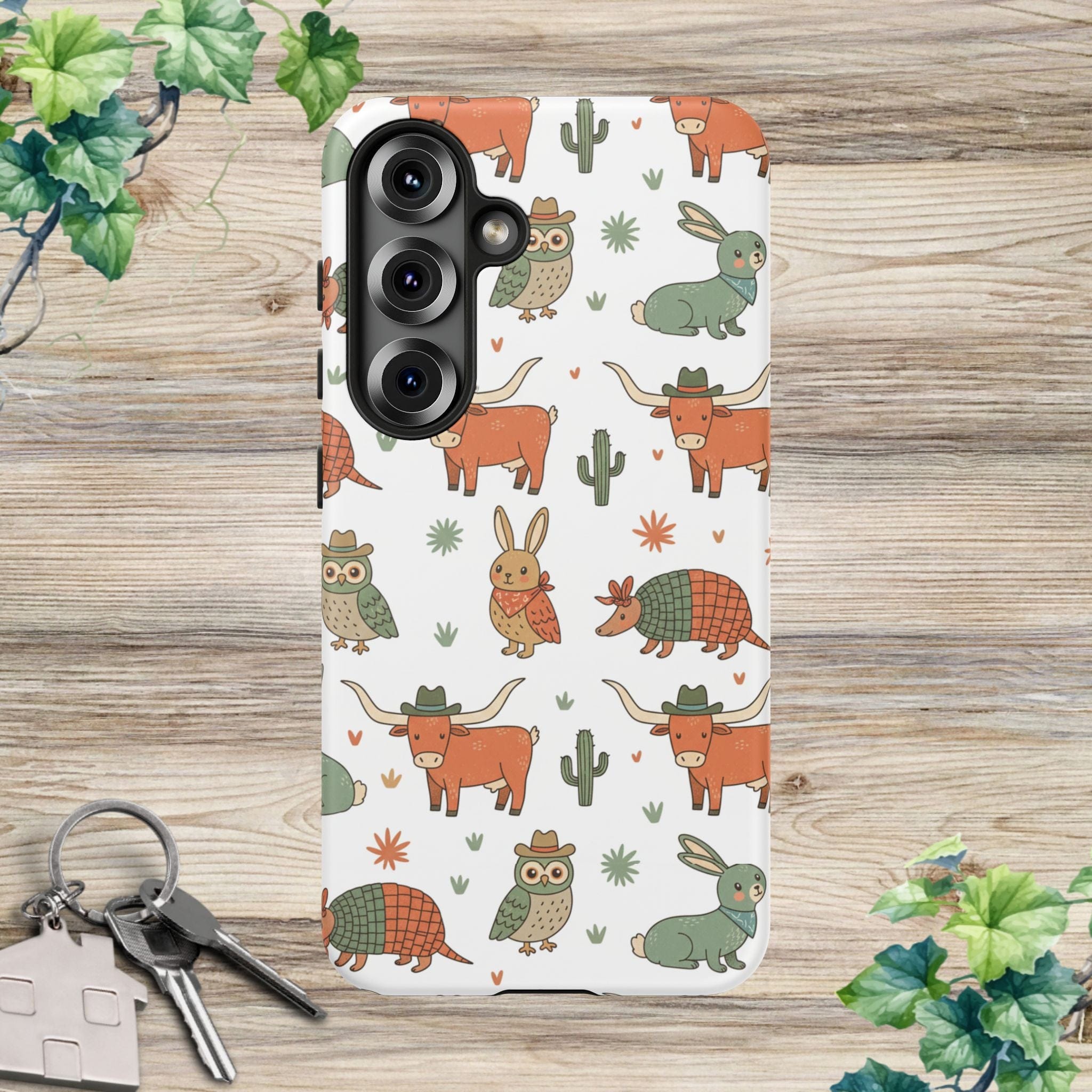 Armadillo, Longhorn, Owl & Bunny Pattern-Phone Case
