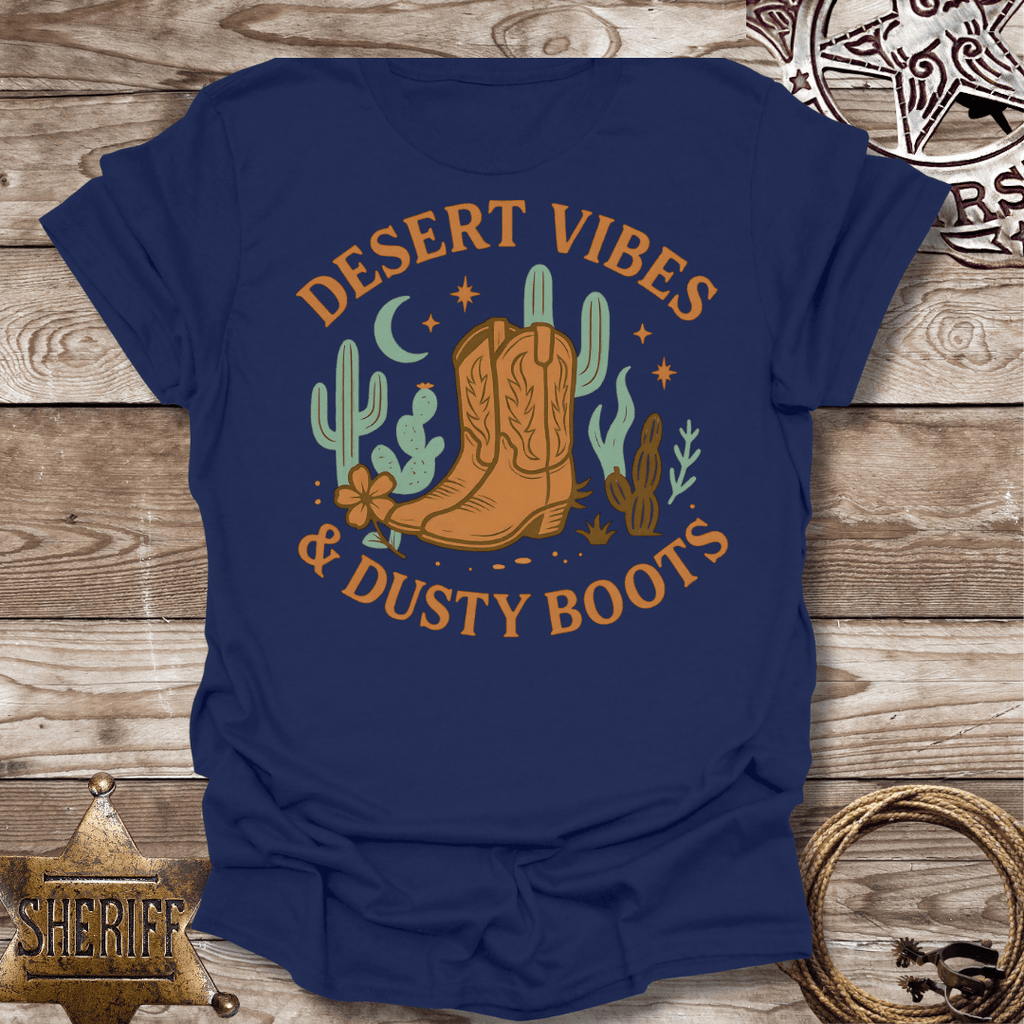 Boho Desert Vibes with Dusty Boots-T-Shirt