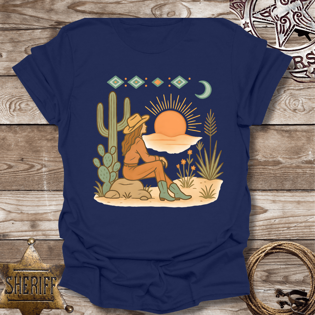 Boho Sunset Graphic for Nature Lovers-T-Shirt
