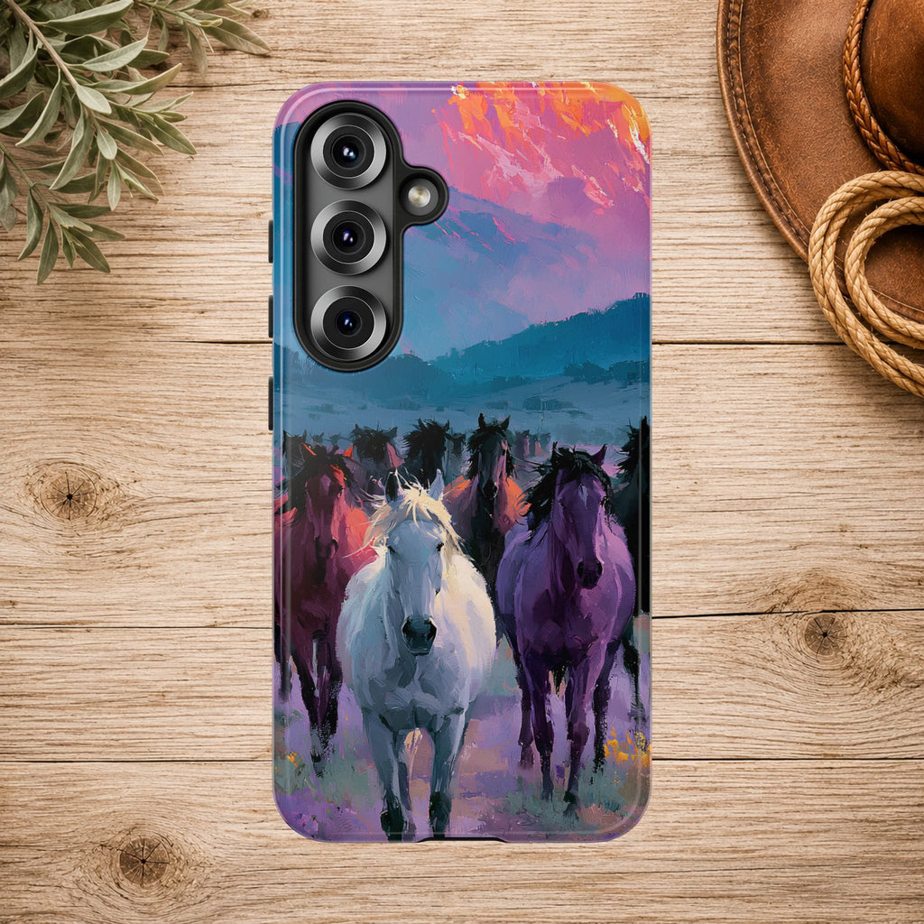 Wild Horses Sunset Mountain Phone Case