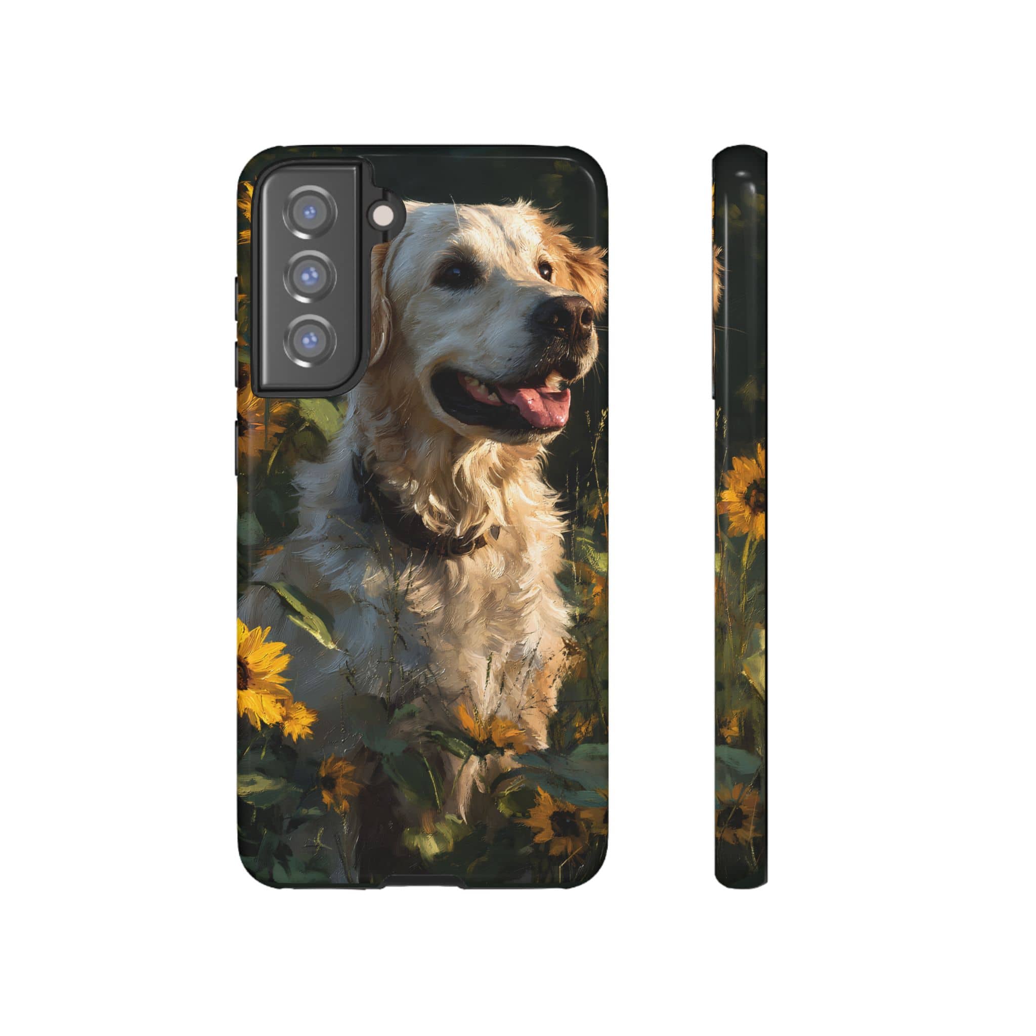 Golden Retriever Sunflower Phone Case