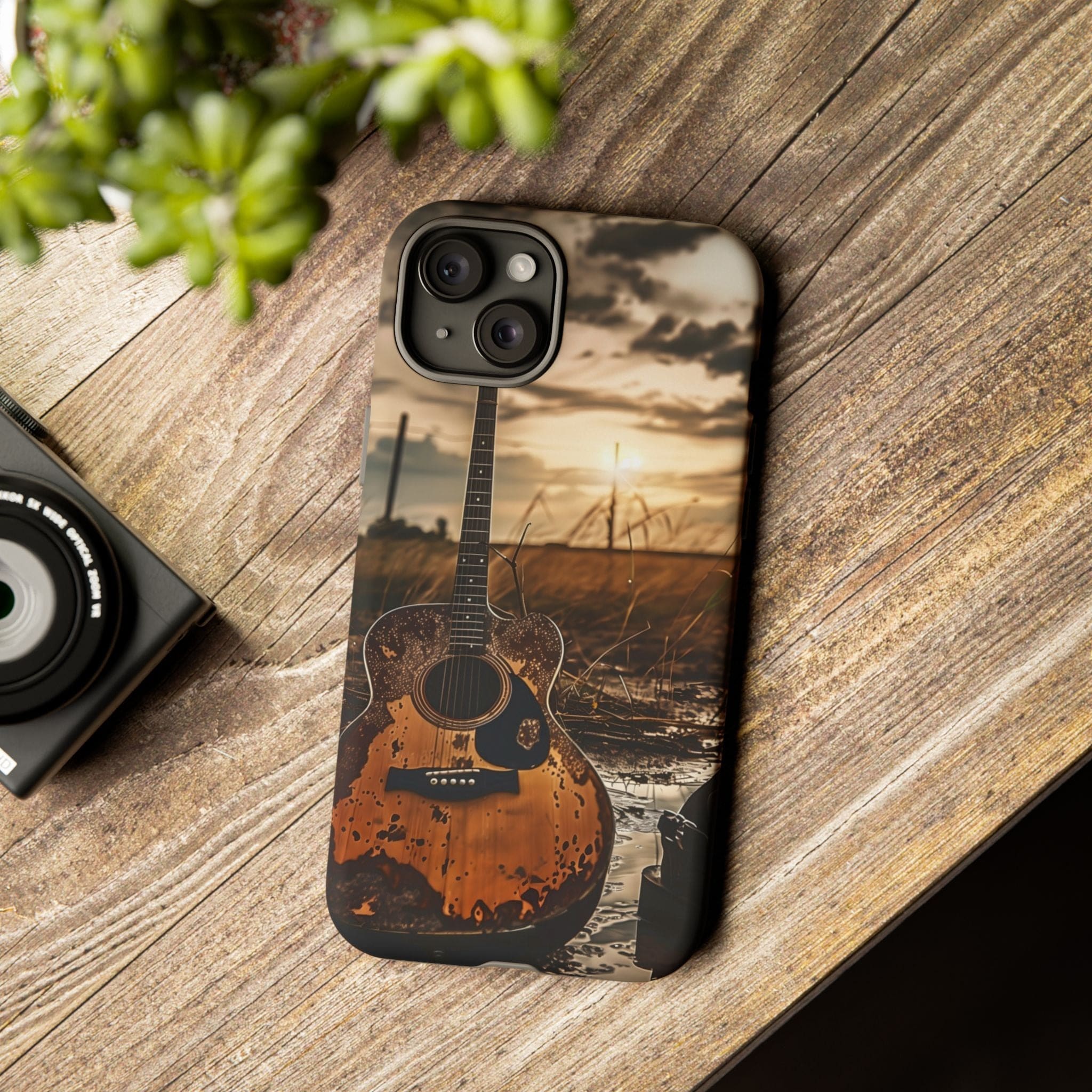 Guitar in a Wet Field -Phone Case