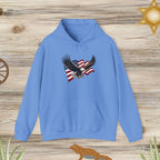 Uni-sex Heavy Blend Hooded Sweatshirt Bald Eagle American Flag