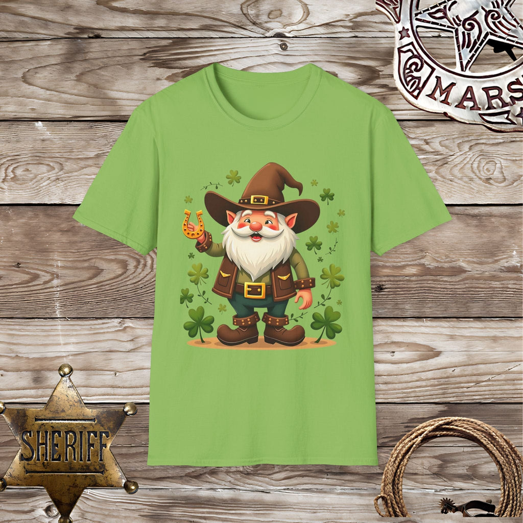 Smiling Irish Cowboy Gnome-T-Shirt