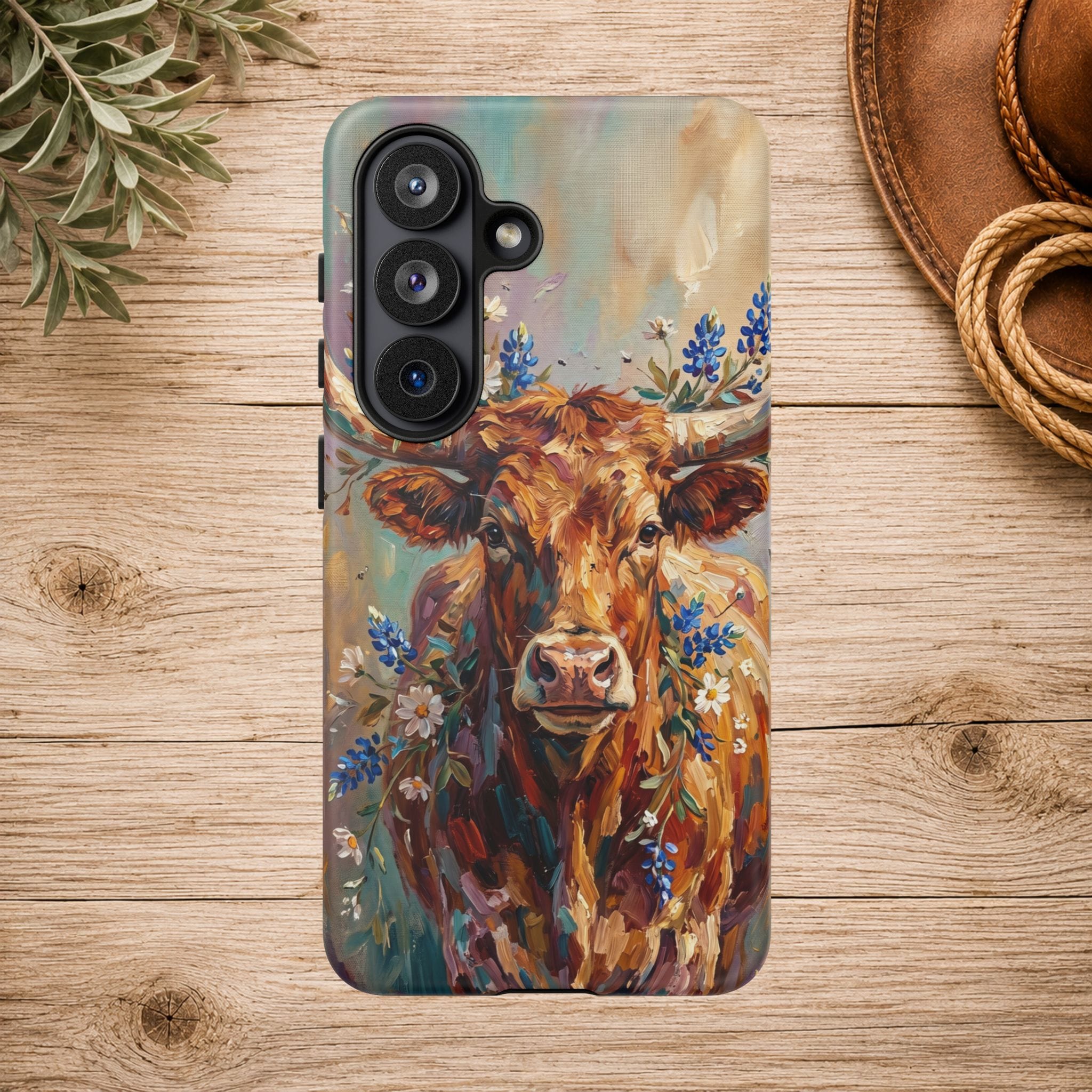 Texas Bluebonnet Longhorn Phone Case