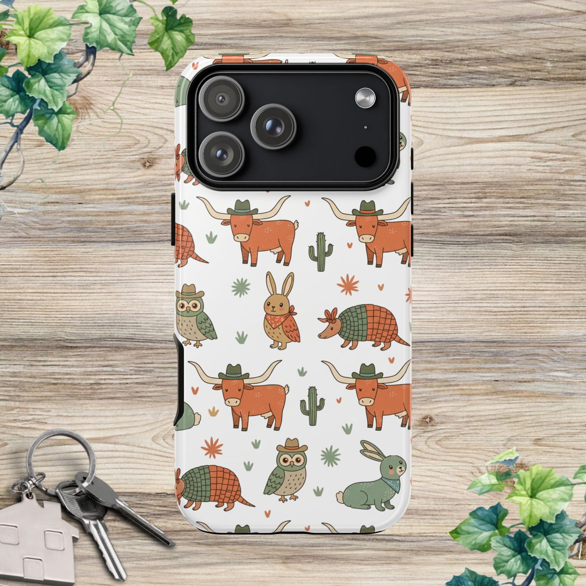Armadillo, Longhorn, Owl & Bunny Pattern-Phone Case