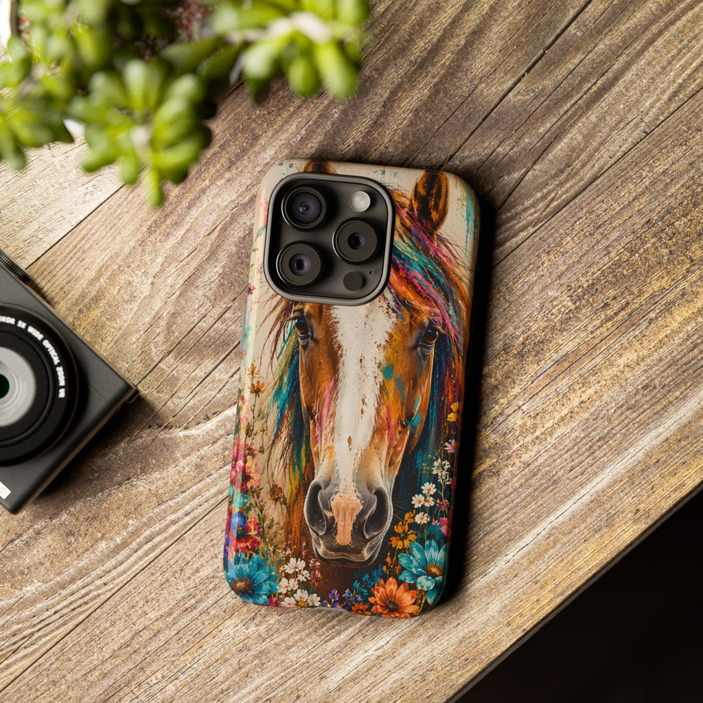 Boho Wildflower Horse Phone Case