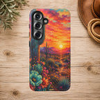 Desert Sunset Bloom Western Phone Case