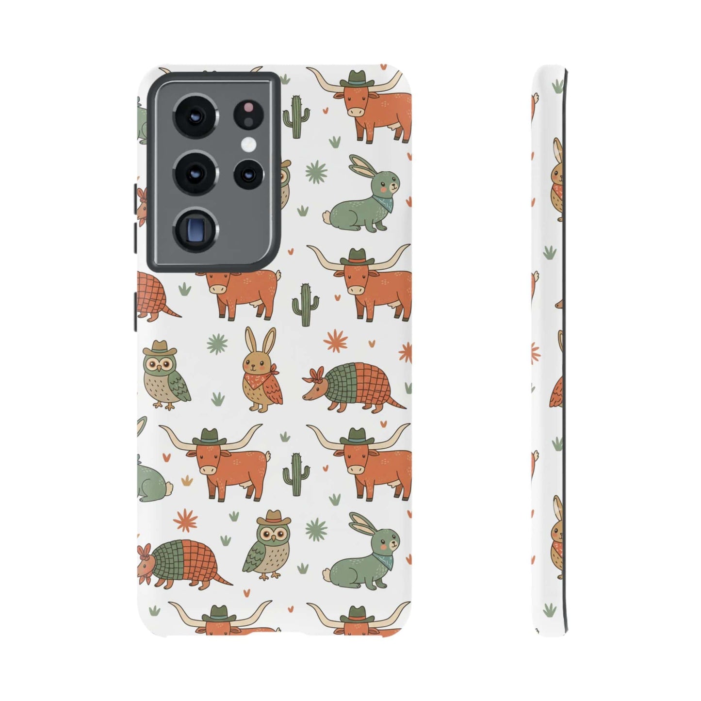 Cute Armadillo, Longhorn, Owl & Bunny Pattern-Phone Case