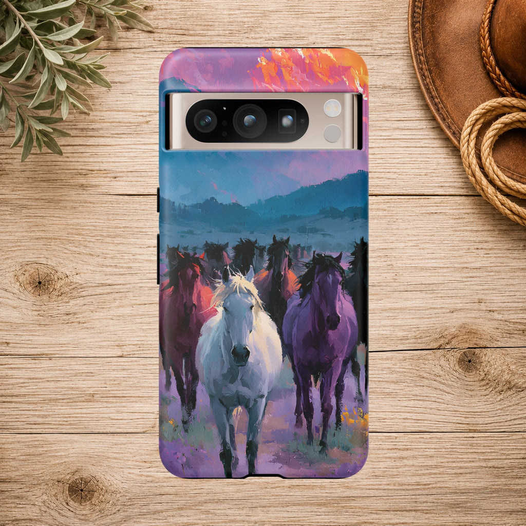 Wild Horses Sunset Mountain Phone Case
