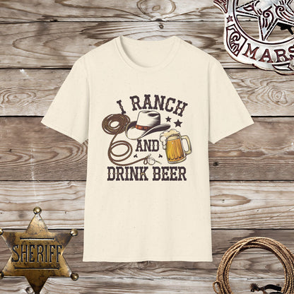 Softstyle Unisex T-Shirt-Ranch and Drink Beer