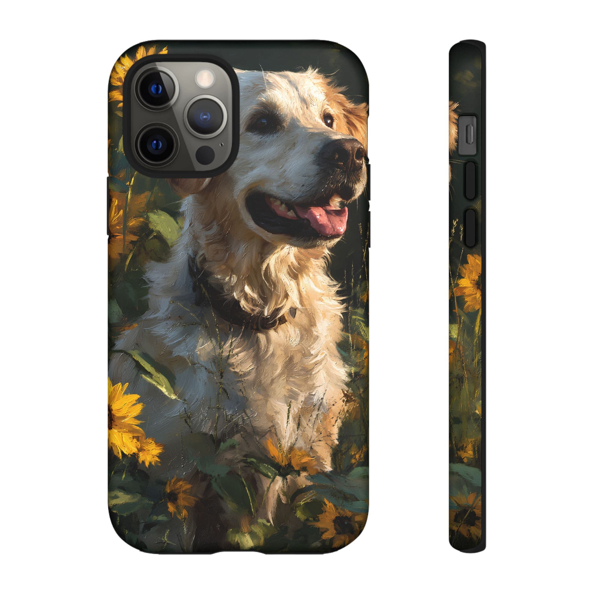 Golden Retriever Sunflower Phone Case