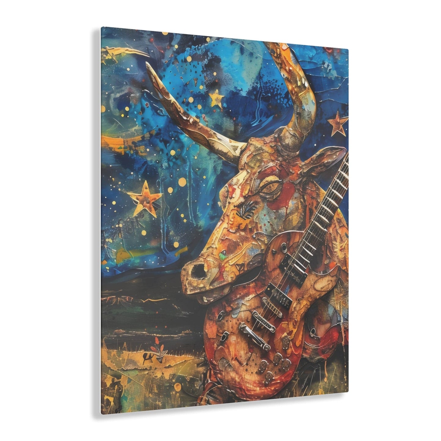 Acrylic Prints Psychedelic Bull Starry Night