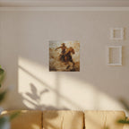 Matte Canvas, Stretched, 0.75"Cowboy Galloping on his Horse