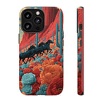 Desert Wild Horses Floral Phone Case