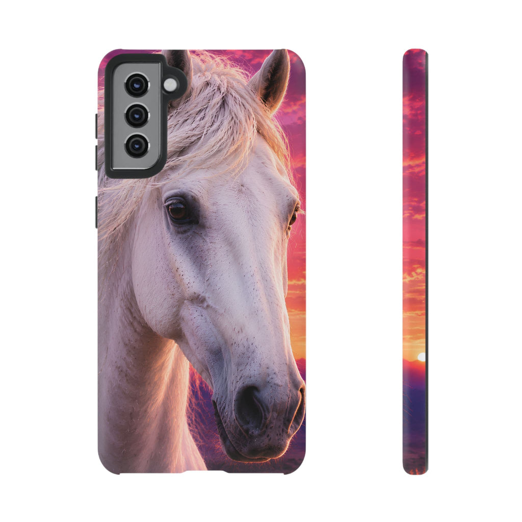 White Horse Sunset Phone Case
