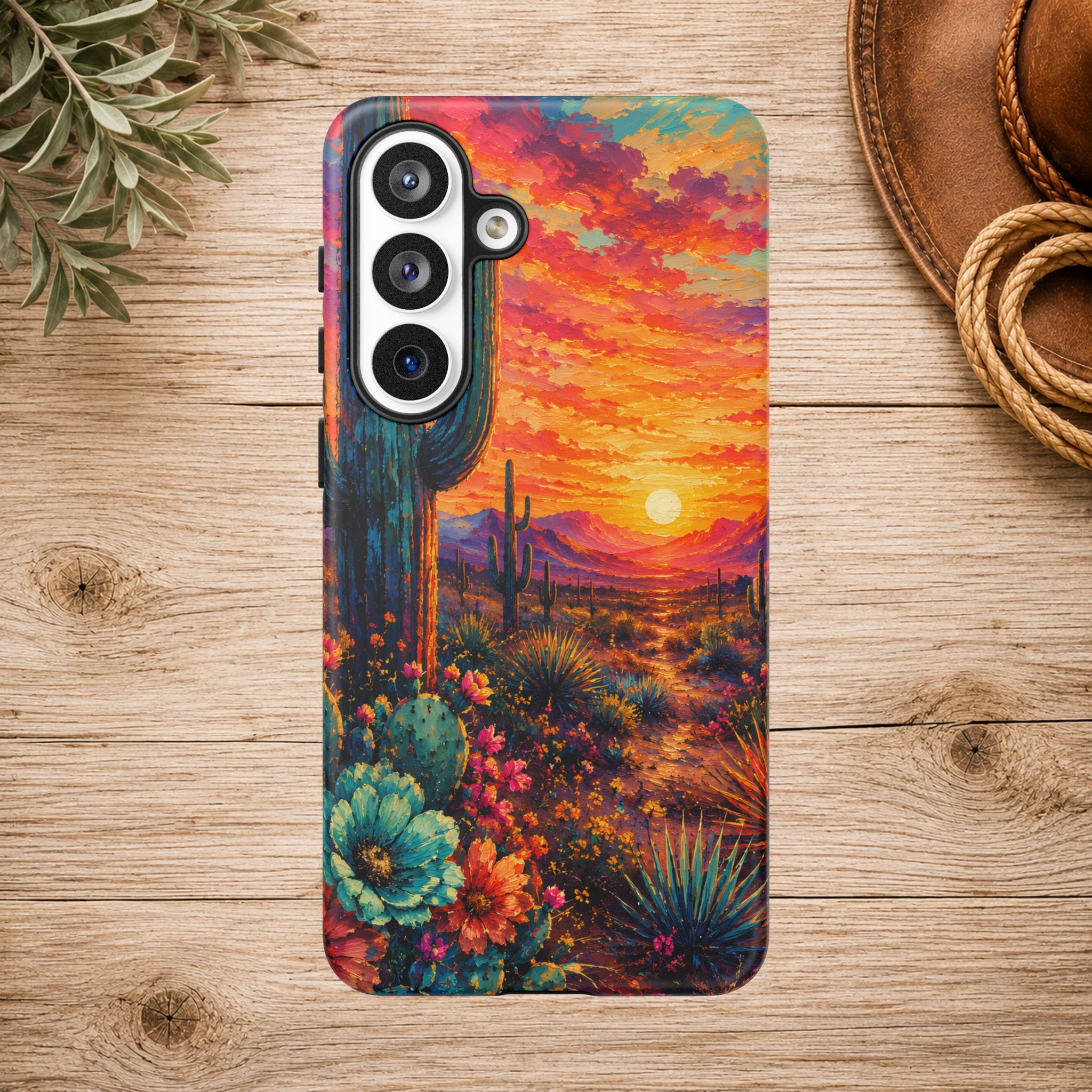 Desert Sunset Bloom Western Phone Case
