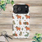 Armadillo, Longhorn, Owl & Bunny Pattern-Phone Case
