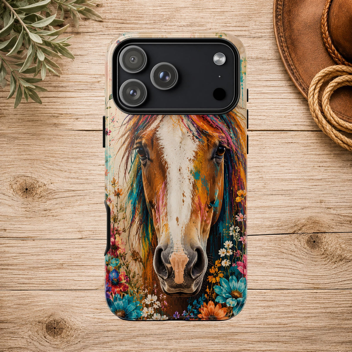 Boho Wildflower Horse Phone Case