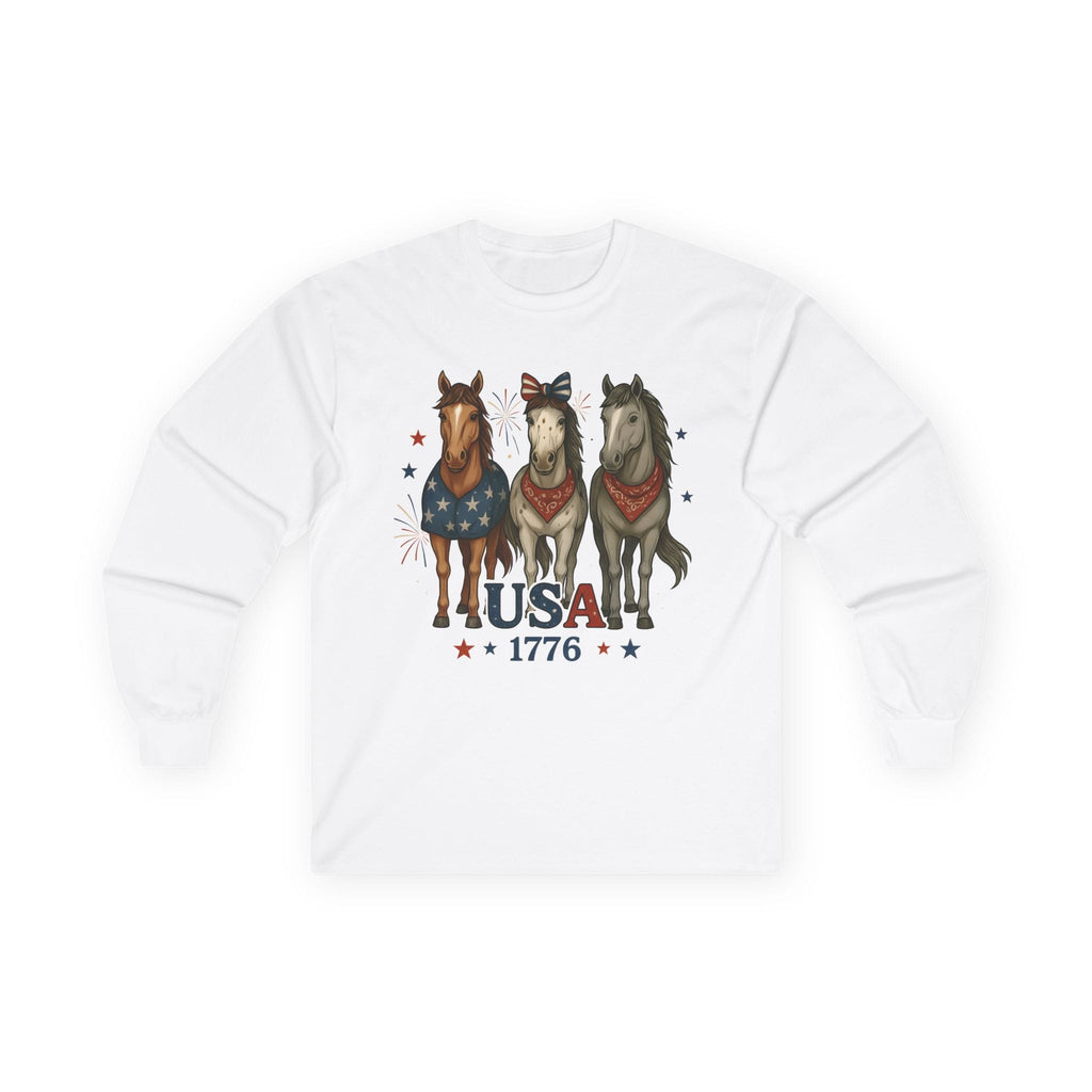 Patriotic Horses 1776 Long Sleeve Tee