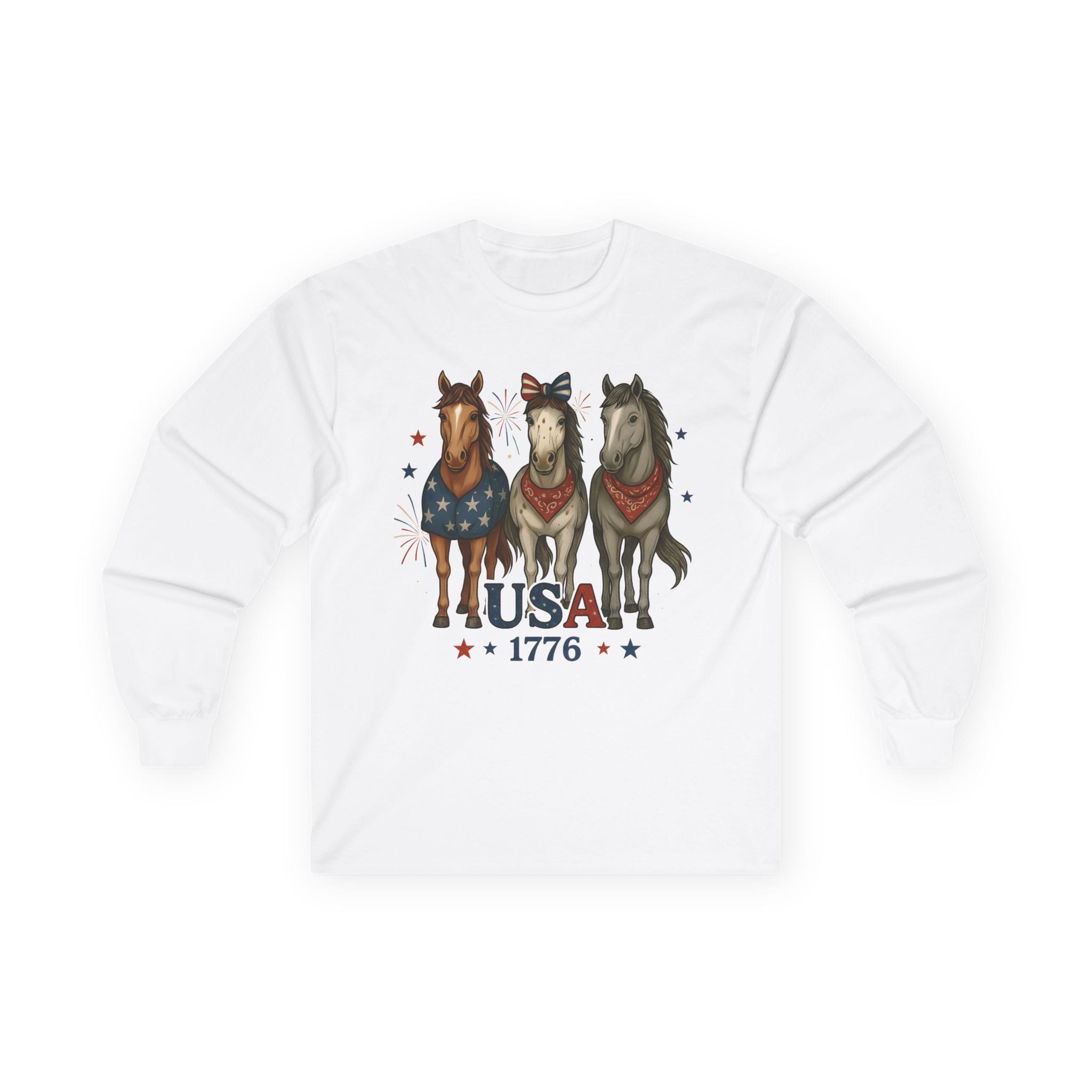 Patriotic Horses 1776 Long Sleeve Tee