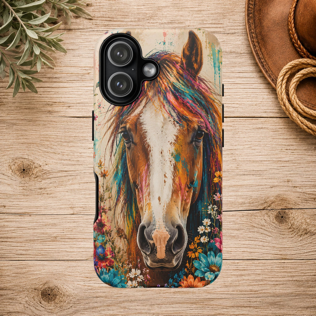 Boho Wildflower Horse Phone Case