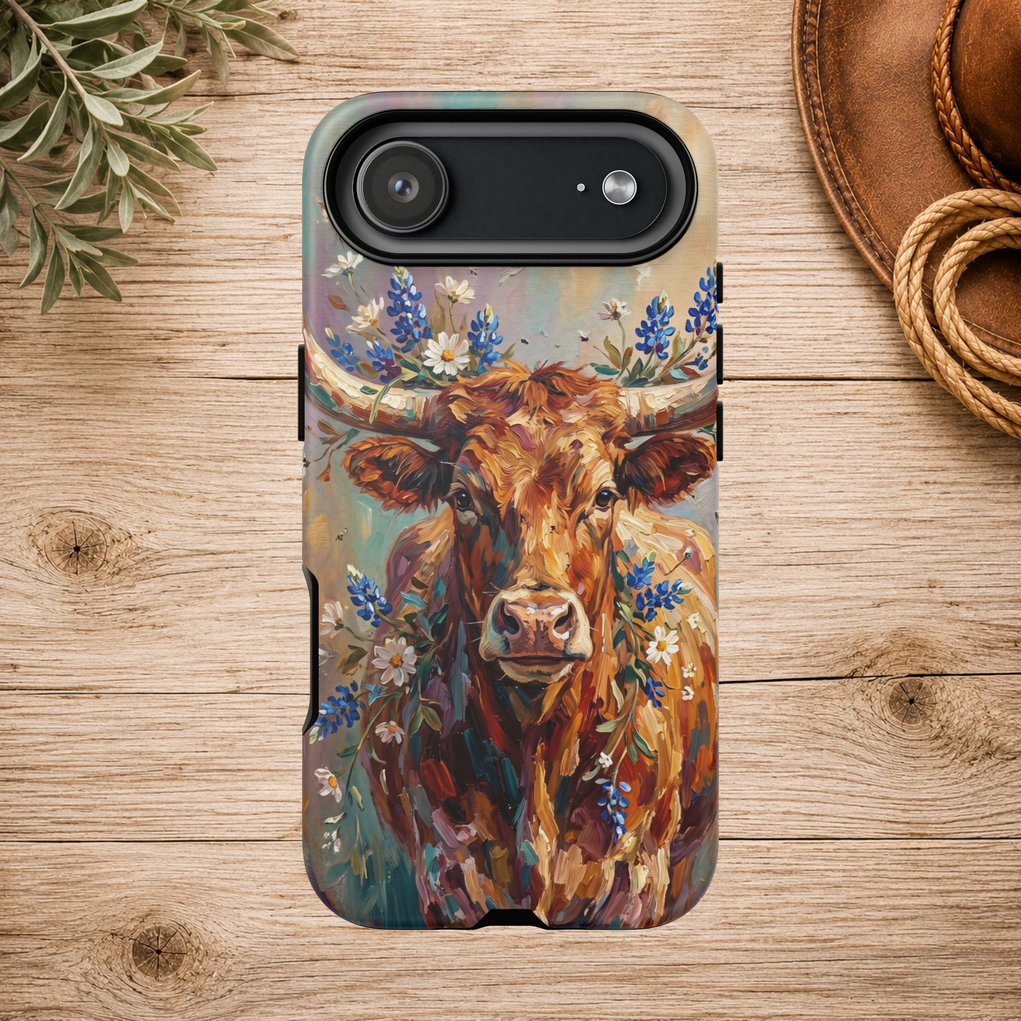 Texas Bluebonnet Longhorn Phone Case