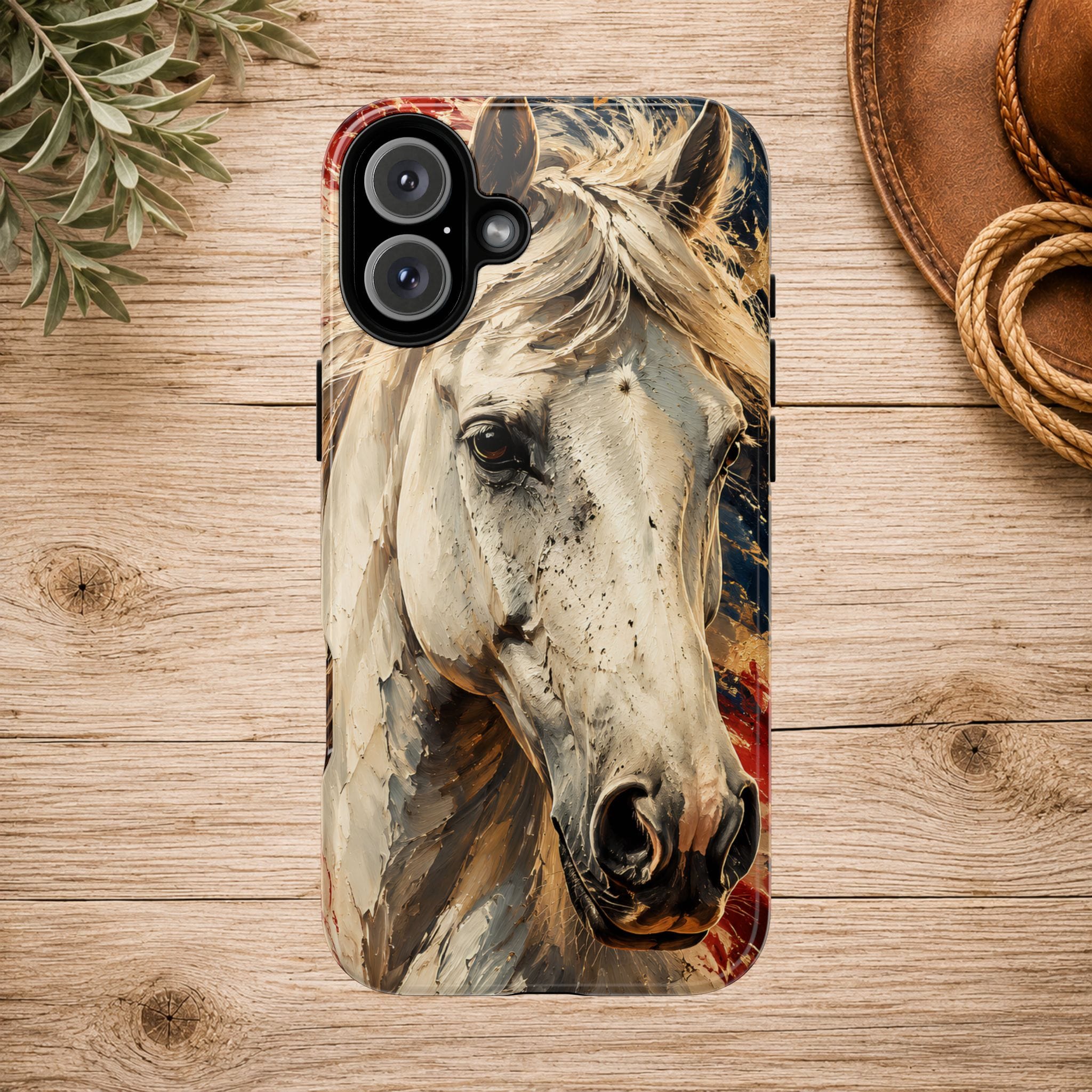 Patriotic White Horse Phone Case