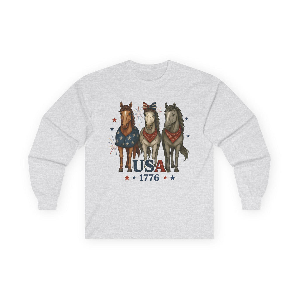 Patriotic Horses 1776 Long Sleeve Tee