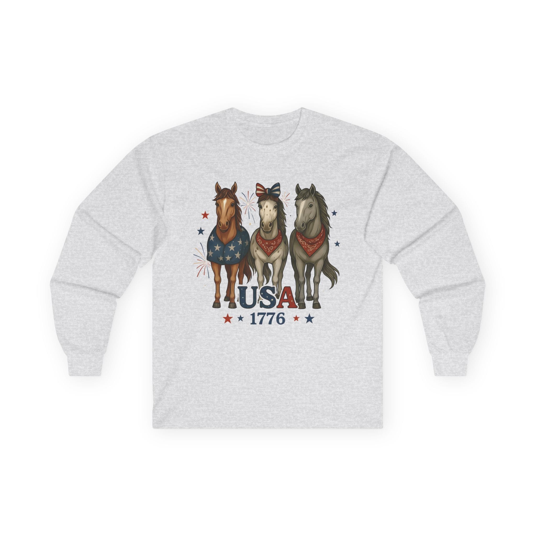 Patriotic Horses 1776 Long Sleeve Tee