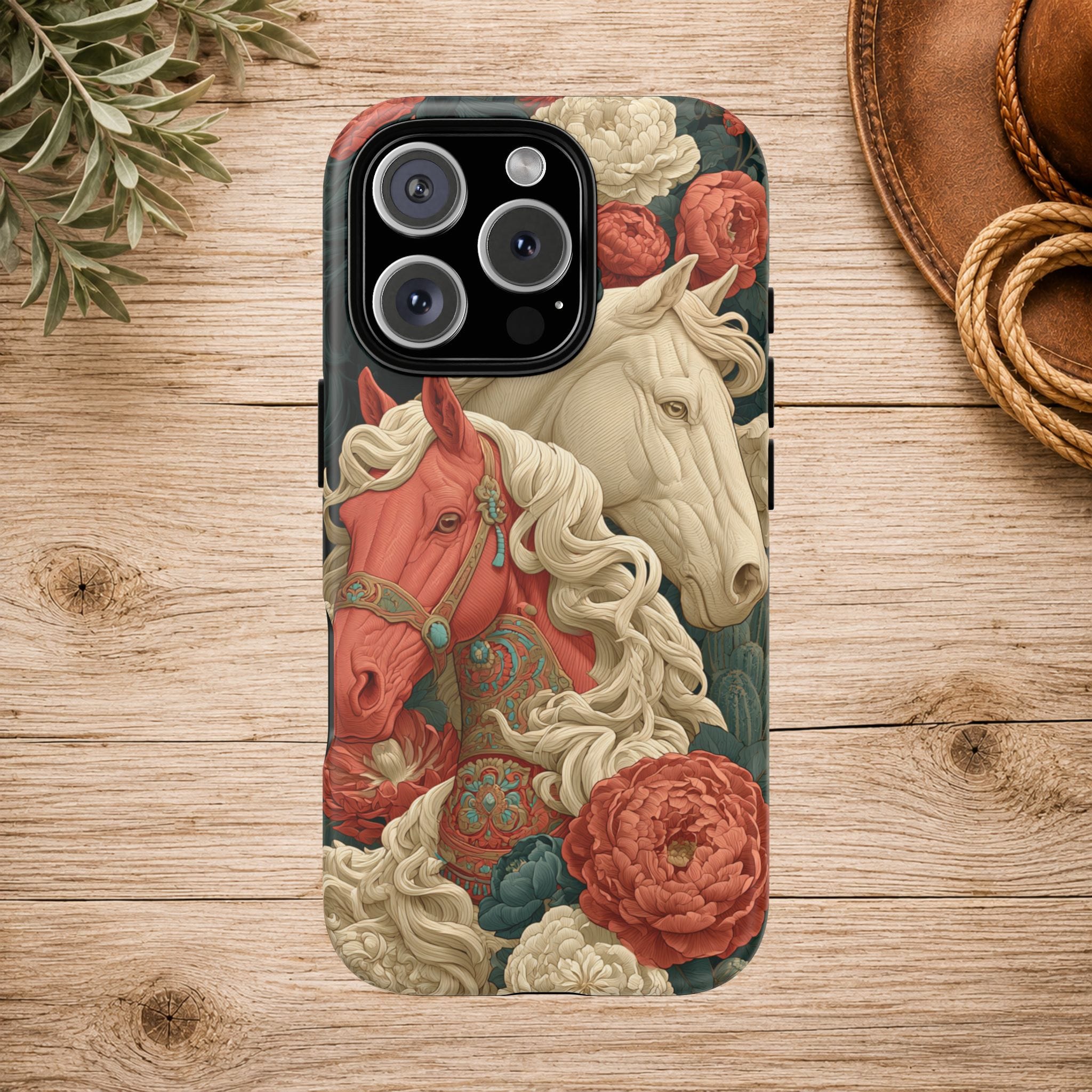 Floral Western Horses Phone Case