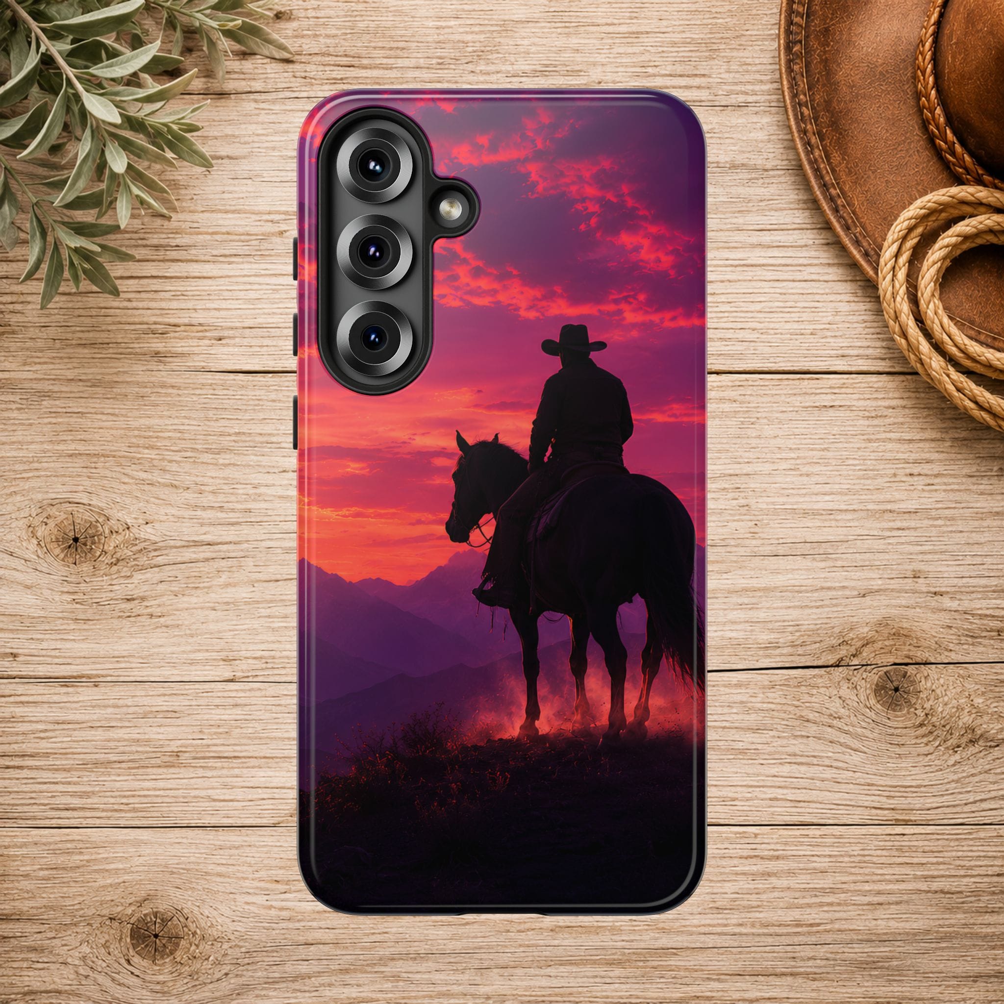 Cowboy Sunset Horseback Phone Case
