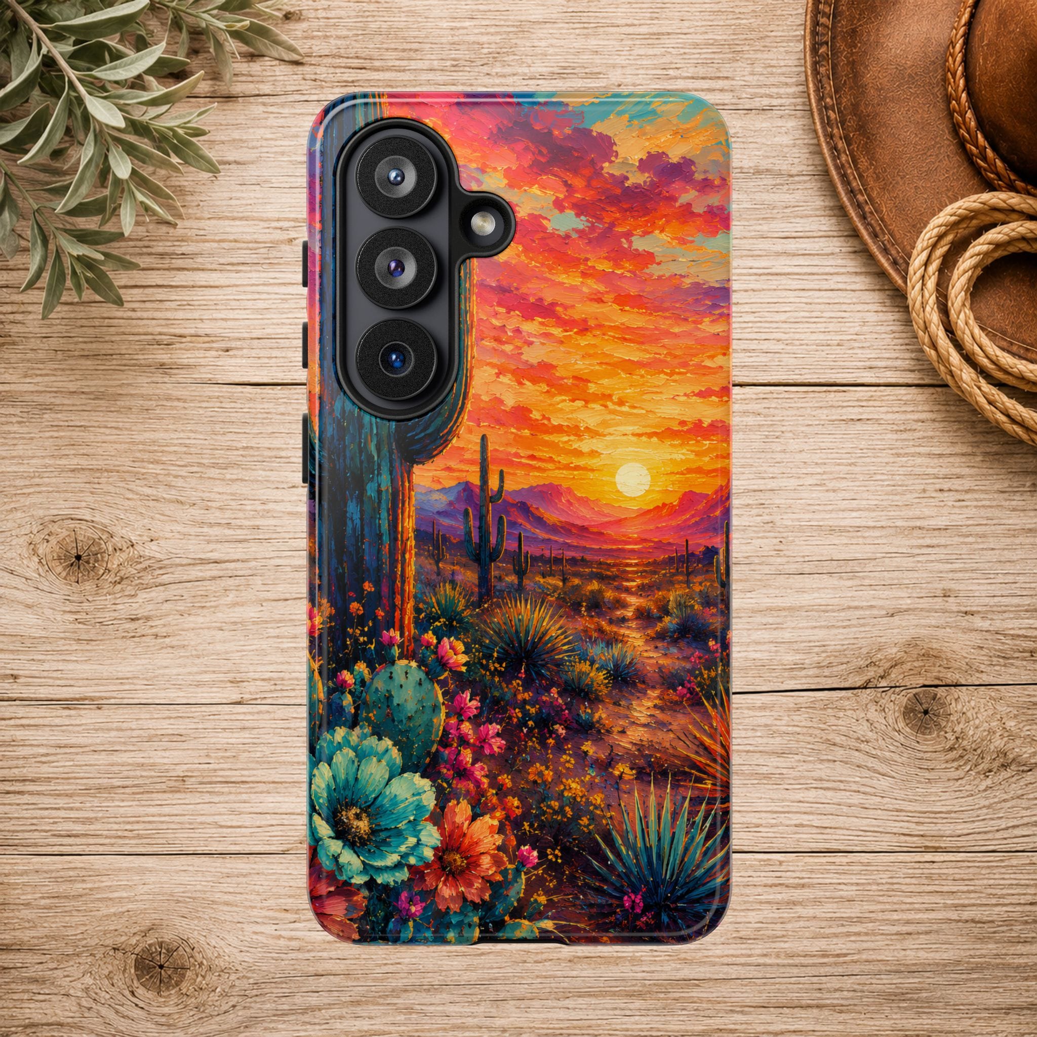 Desert Sunset Bloom Western Phone Case