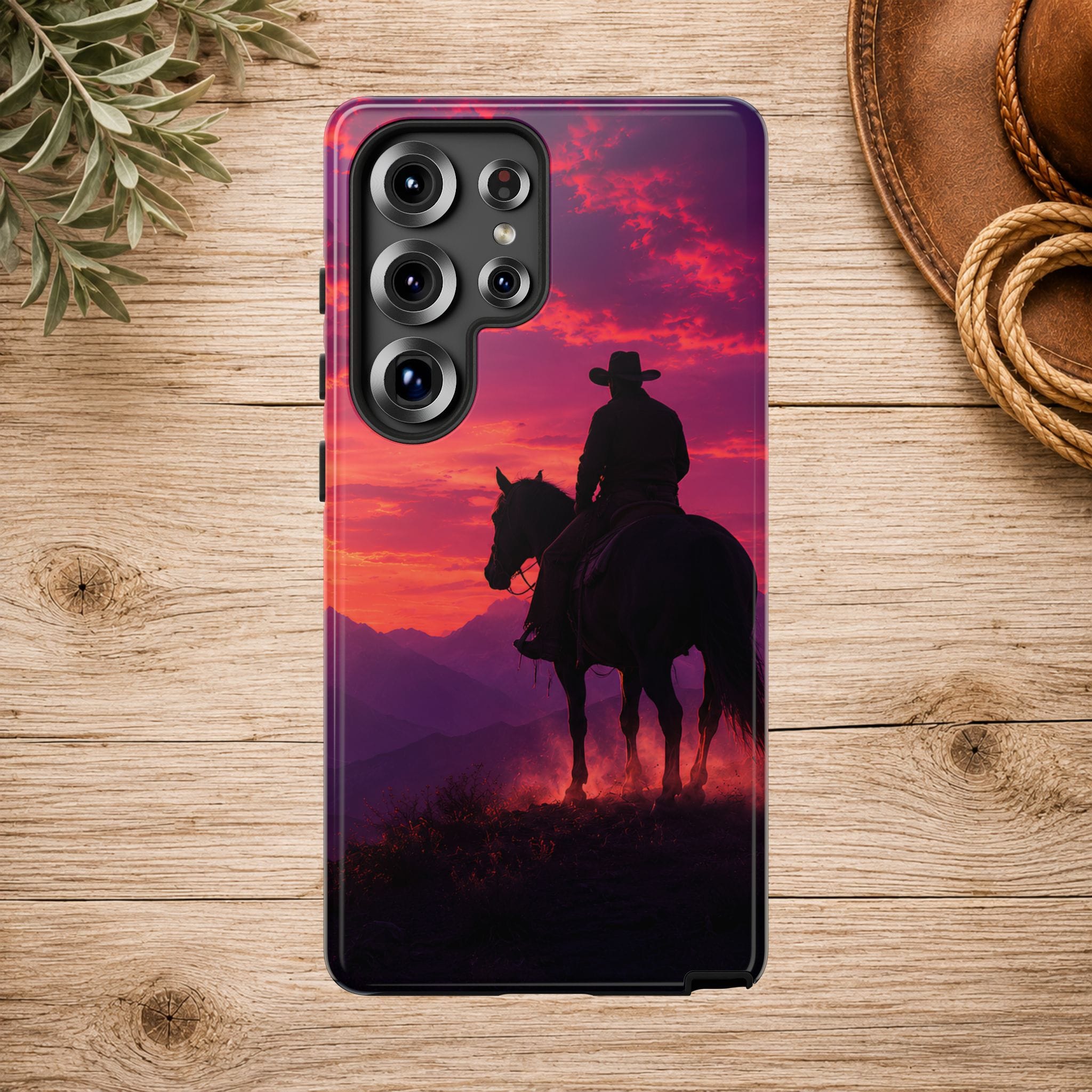 Cowboy Sunset Horseback Phone Case