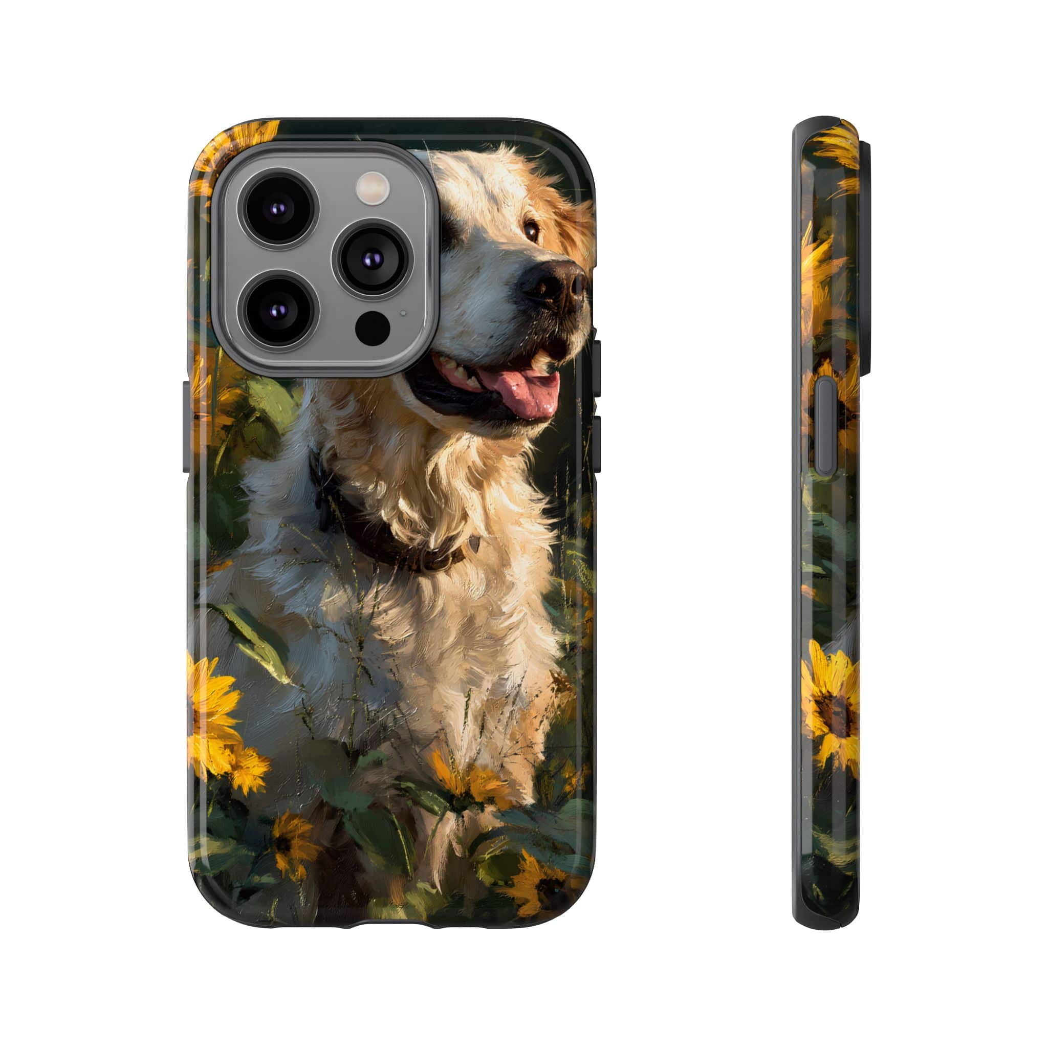 Golden Retriever Sunflower Phone Case