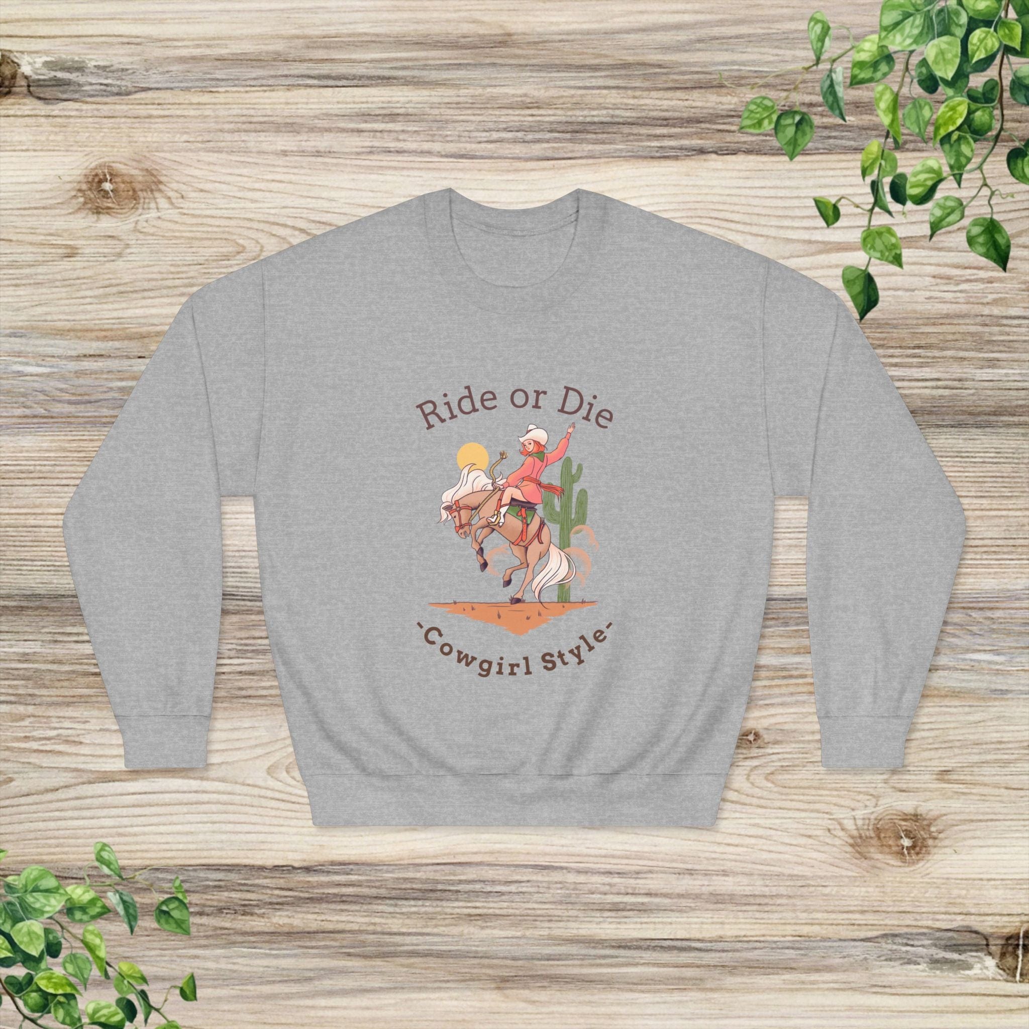 Unisex DryBlend® Crewneck Sweatshirt - Ride or Die Cowgirl Style