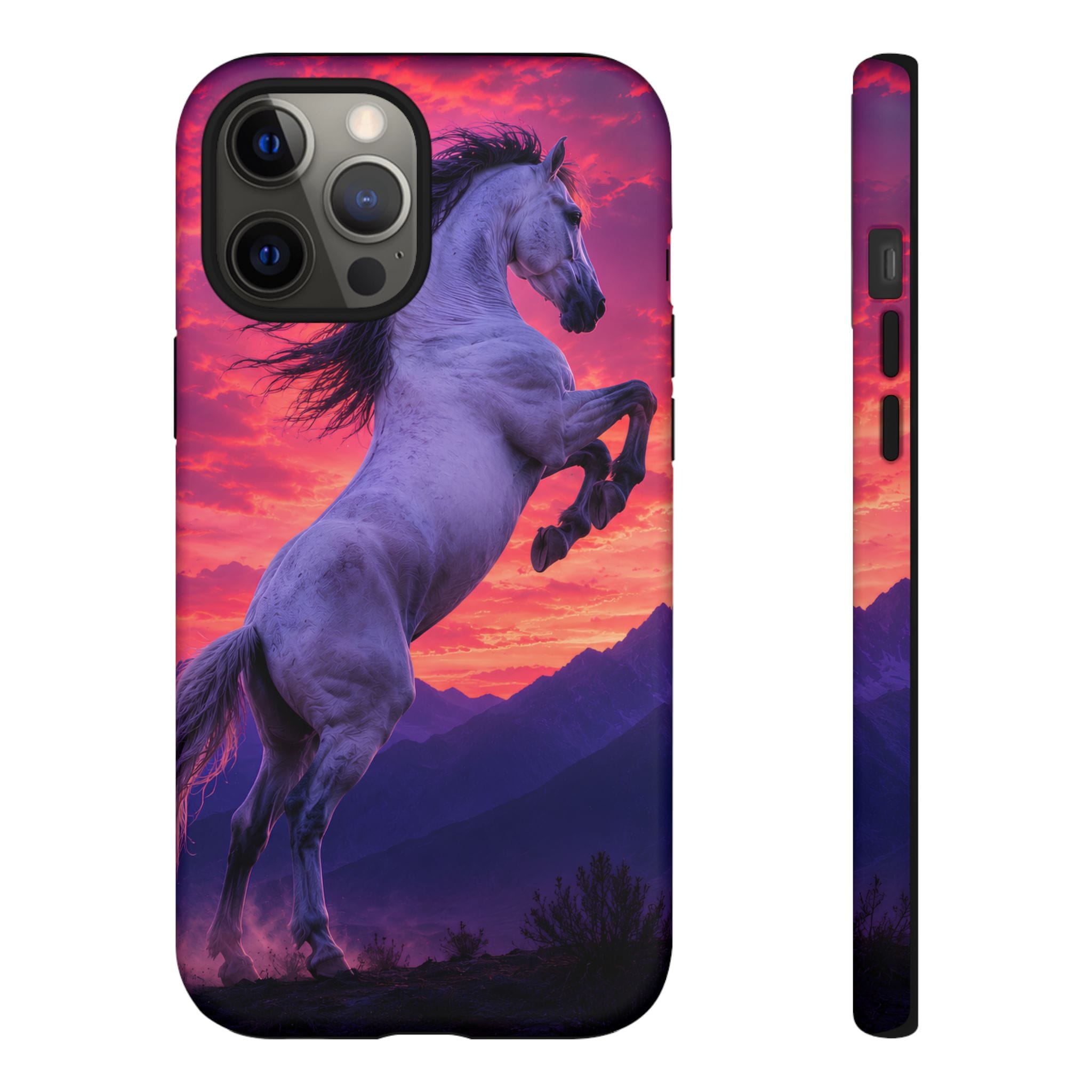 Rearing White Horse Sunset Phone Case
