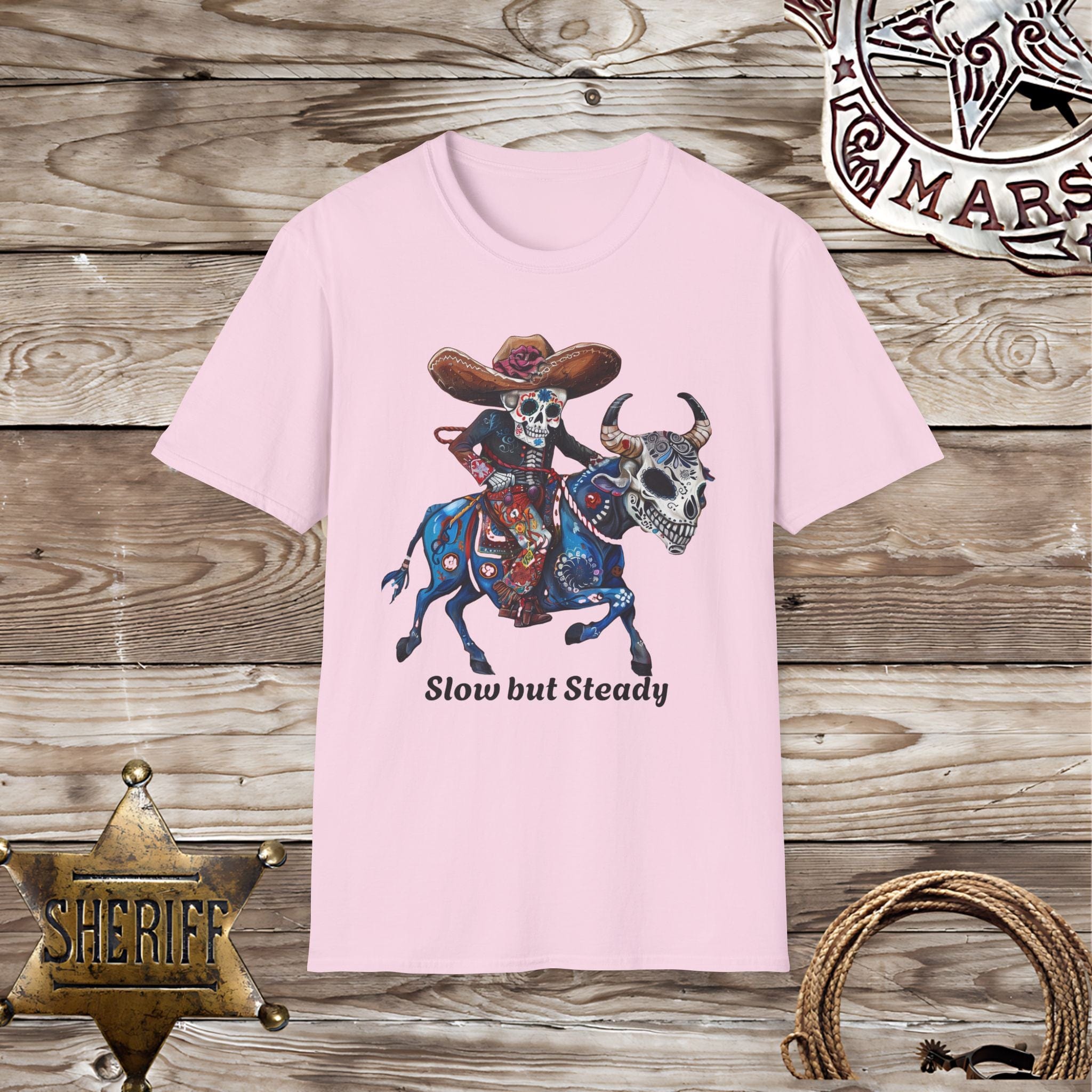 Skeleton Riding a Bull-T-Shirt