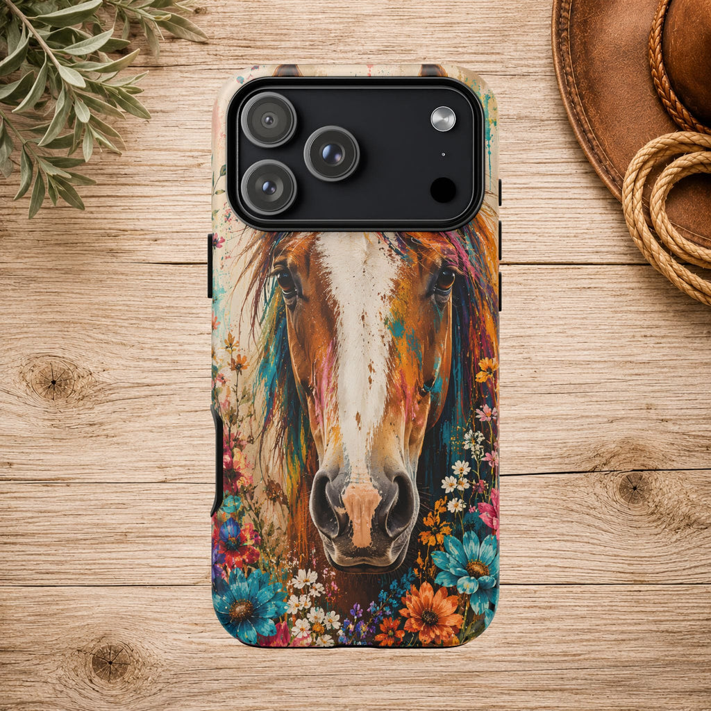 Boho Wildflower Horse Phone Case
