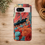 Desert Wild Horses Floral Phone Case