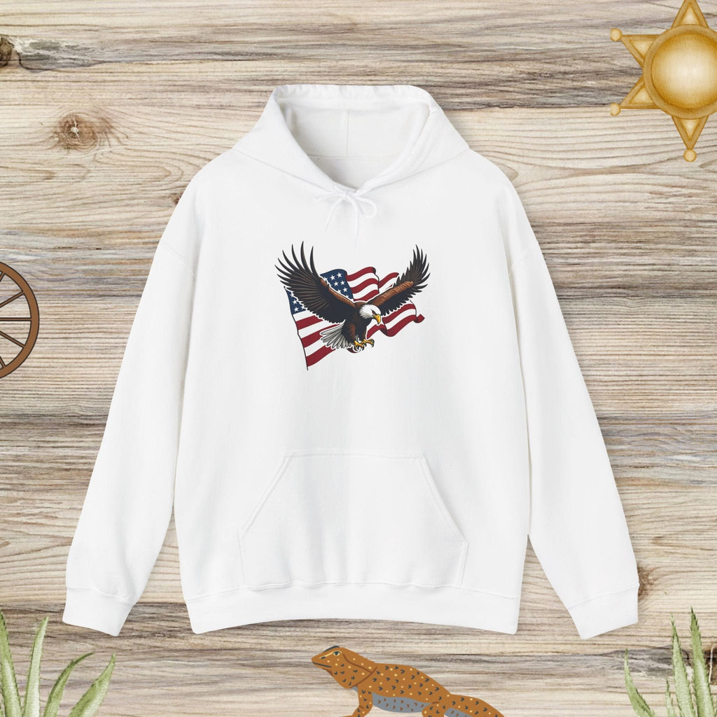 Uni-sex Heavy Blend Hooded Sweatshirt Bald Eagle American Flag