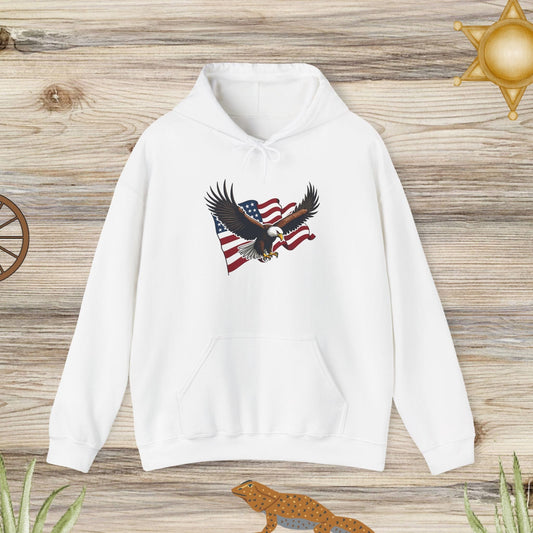 Hooded Sweatshirt Bald Eagle American Flag Patriotic Design