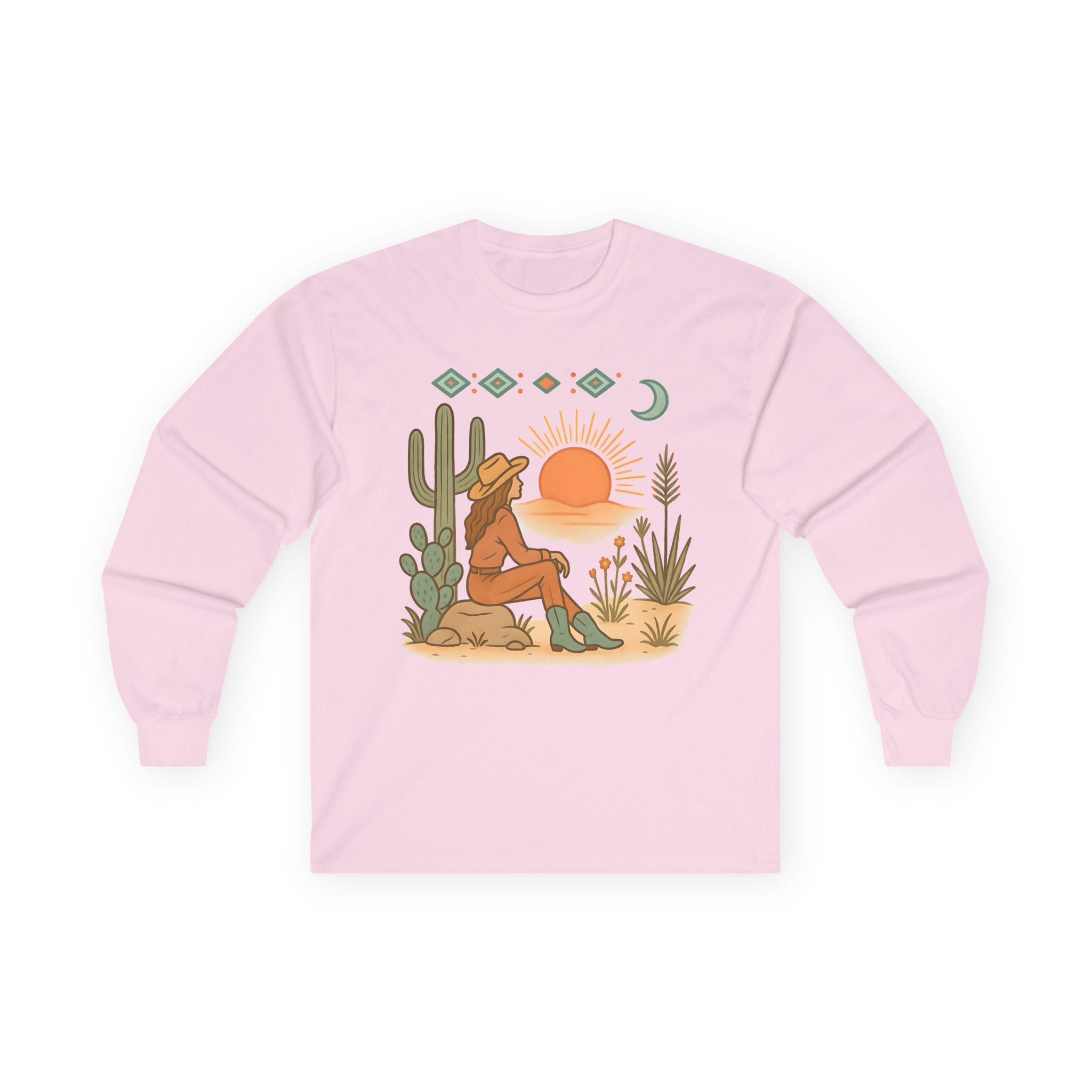 Desert Sunset Cowboy Long Sleeve Tee