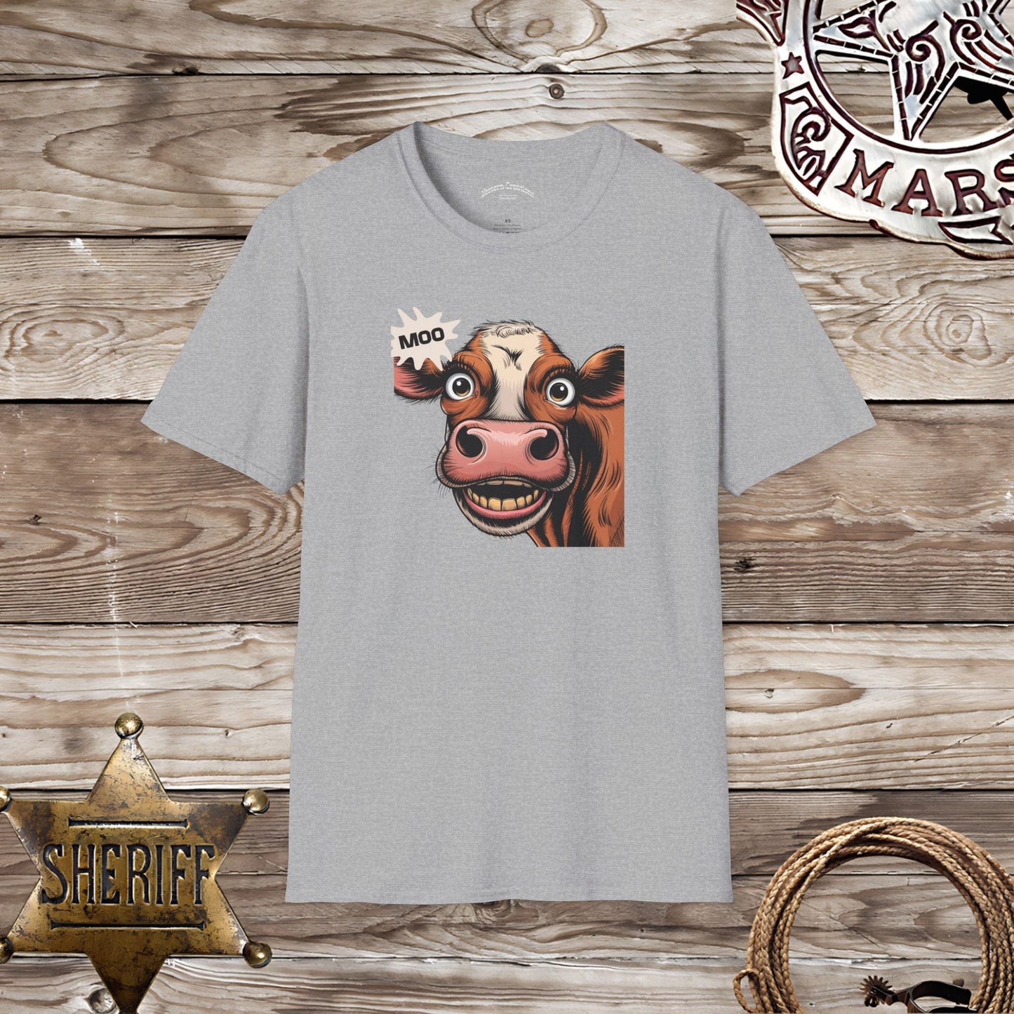 Softstyle Uniex T-Shirt- Moo says the Cow