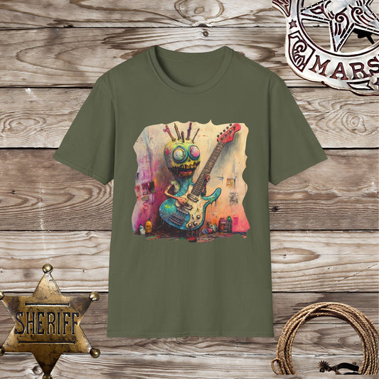 Softstyle  Unisex T-Shirt:  Guitar Playing Alien