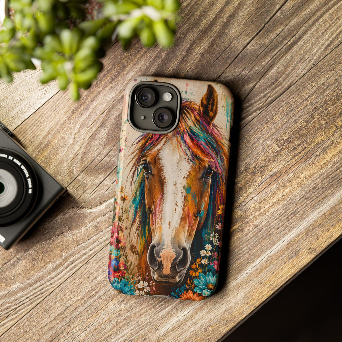 Boho Wildflower Horse Phone Case