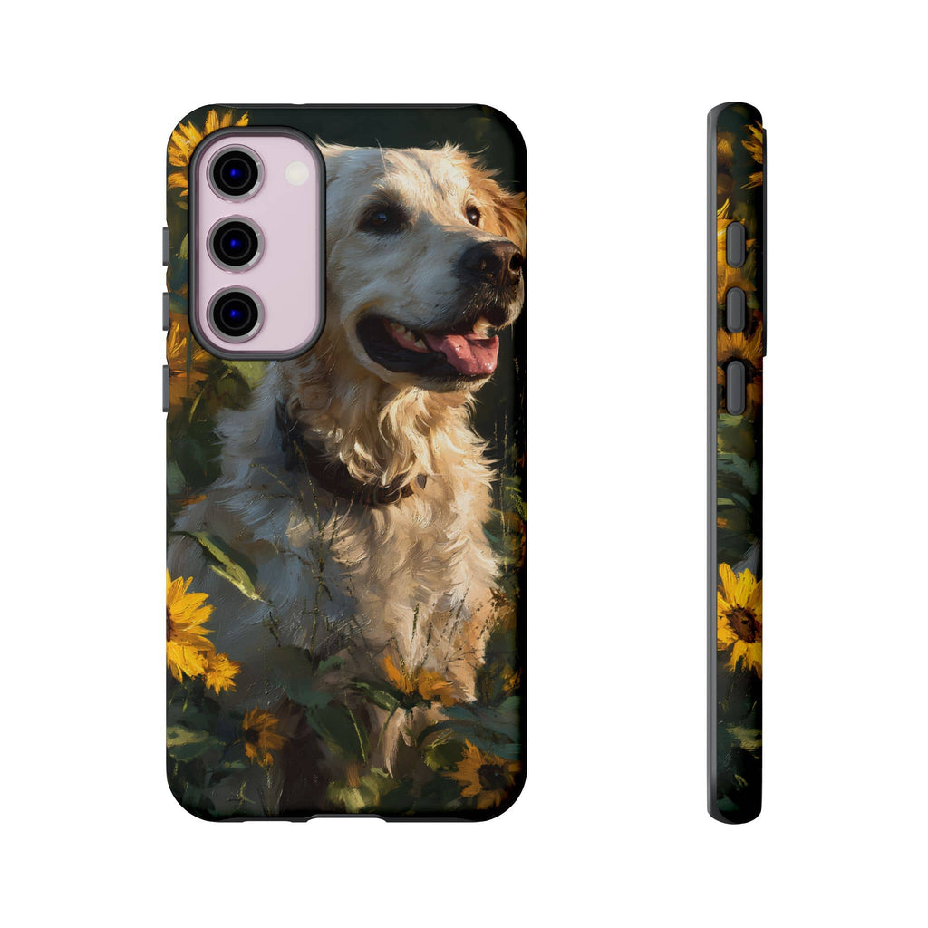 Golden Retriever Sunflower Phone Case